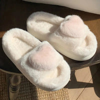 Chloe Heart Slippers | Fluffy and Warm-Black-5.0-6.0-State of Style