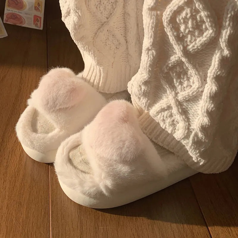 Chloe Heart Slippers | Fluffy and Warm-Black-5.0-6.0-State of Style