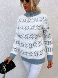 Christmas Pattern Sweater - Holly-Blue-S-State of Style