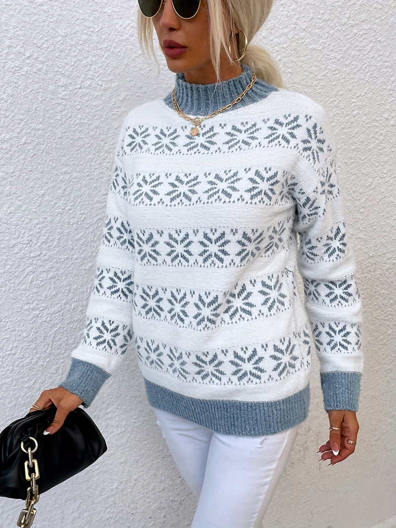 Christmas Pattern Sweater - Holly-Blue-S-State of Style