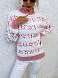 Christmas Pattern Sweater - Holly-Pink-S-State of Style