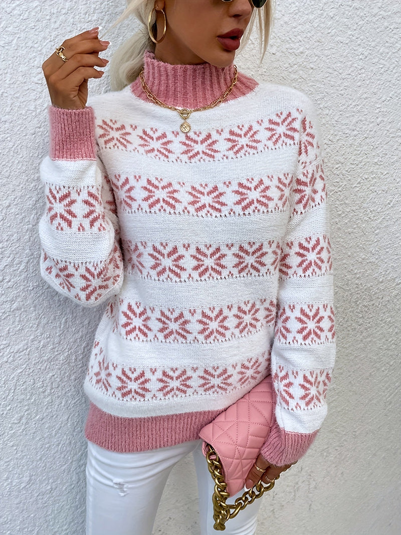 Christmas Pattern Sweater - Holly-Pink-S-State of Style