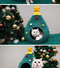 Christmas Tree Cat Bed - FestivePurr-M-State of Style