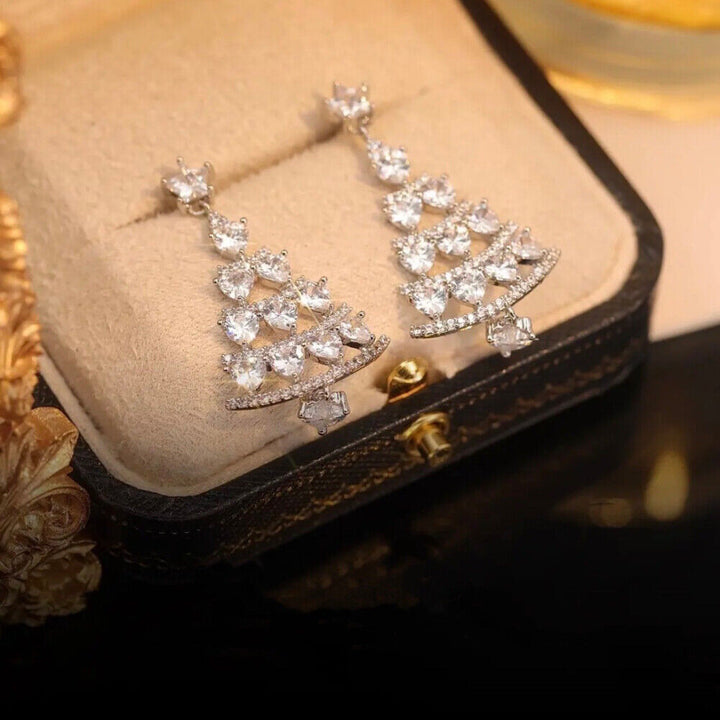 Christmas Tree Dangle Earrings | Women's Jewellery-CLEAR-State of Style