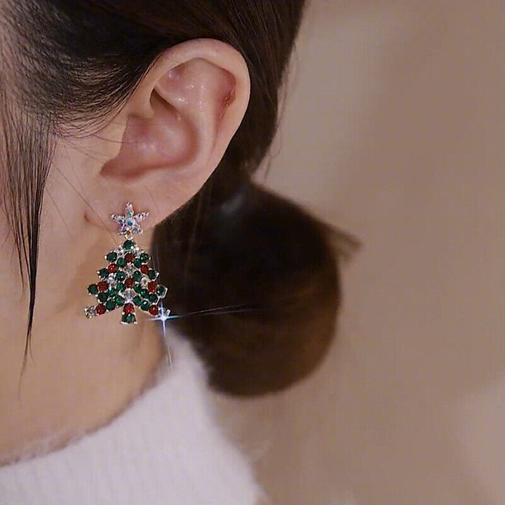 Christmas Tree Dangle Earrings | Women's Jewellery-CLEAR-State of Style