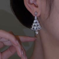 Christmas Tree Dangle Earrings | Women's Jewellery-CLEAR-State of Style
