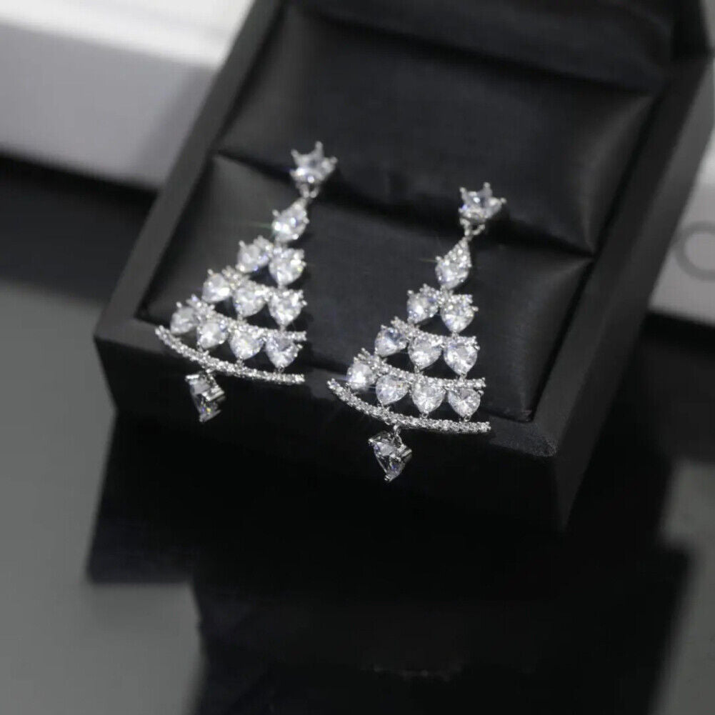 Christmas Tree Dangle Earrings | Women's Jewellery-CLEAR-State of Style