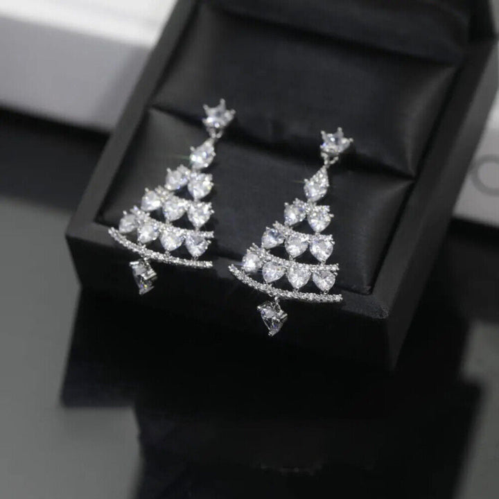 Christmas Tree Dangle Earrings | Women's Jewellery-CLEAR-State of Style