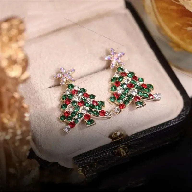 Christmas Tree Dangle Earrings | Women's Jewellery-COLORFUL-State of Style