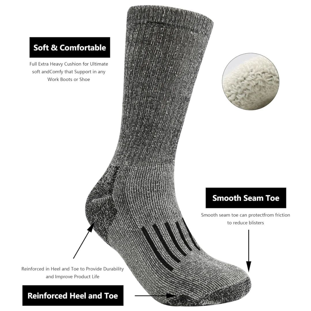 Christoph Traditional Socks – Warm Merino Wool Thermal Hiking Socks-Navy Blue-6.5 - 8.0-State of Style