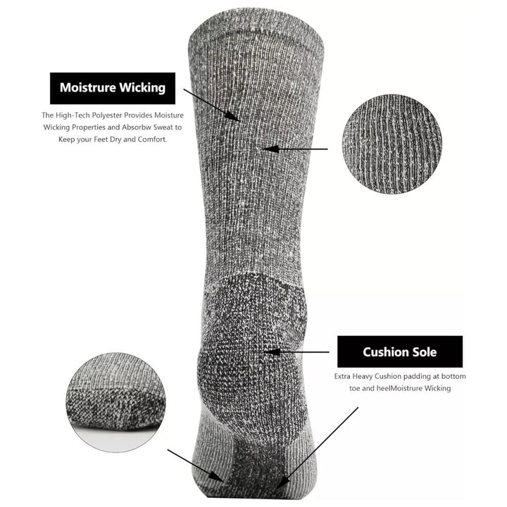 Christoph Traditional Socks – Warm Merino Wool Thermal Hiking Socks-Navy Blue-6.5 - 8.0-State of Style