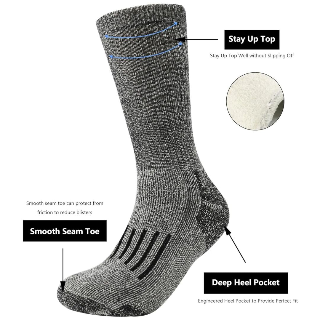 Christoph Traditional Socks – Warm Merino Wool Thermal Hiking Socks-Navy Blue-6.5 - 8.0-State of Style