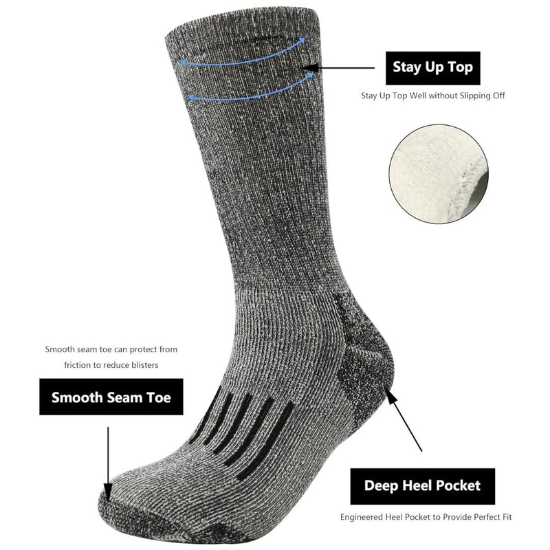 Christoph Traditional Socks – Warm Merino Wool Thermal Hiking Socks-Navy Blue-6.5 - 8.0-State of Style