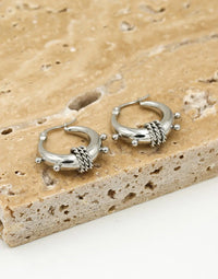 Chunky Bali-Style Earrings-Silver-State of Style