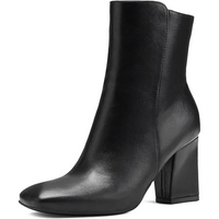 Chunky Block Heel Ankle Boots - Jamie-Black PU-3-State of Style