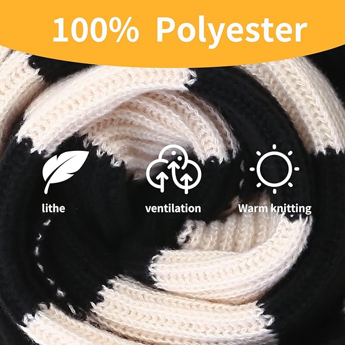 Chunky Knitted Striped Men's Scarf - Chris-Black/Grey-State of Style