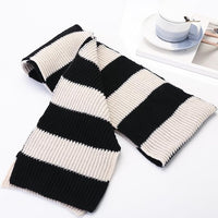 Chunky Knitted Striped Men's Scarf - Chris-Black/Grey-State of Style