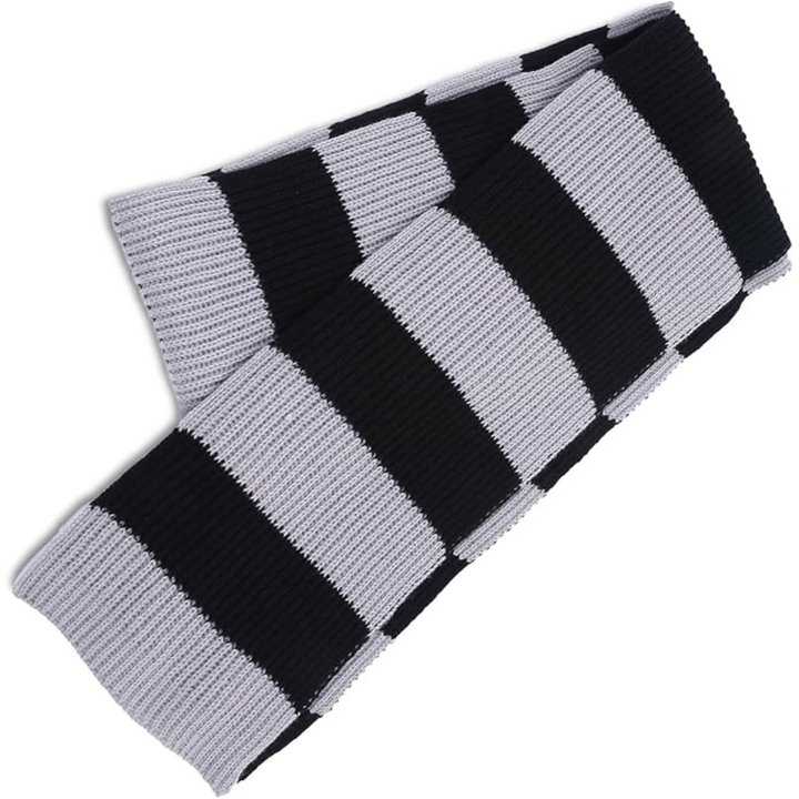 Chunky Knitted Striped Men's Scarf - Chris-Black/Grey-State of Style