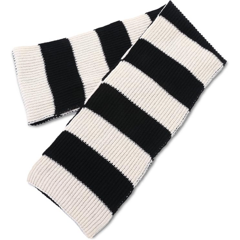 Chunky Knitted Striped Men's Scarf - Chris-Black/White-State of Style