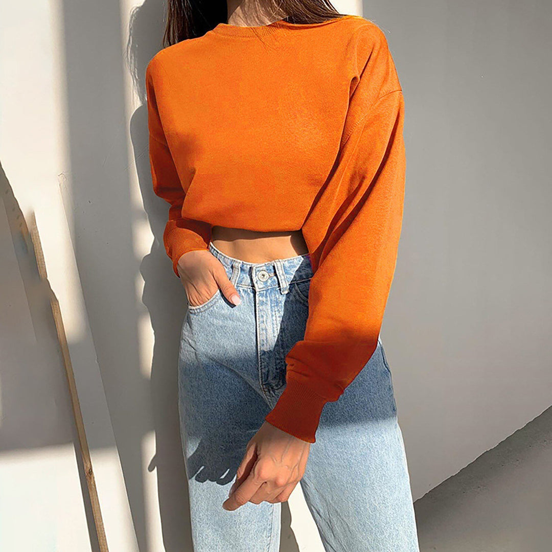 CiaranSweater I Cropped Long-Sleeve Sweater for Women-Black-S-State of Style
