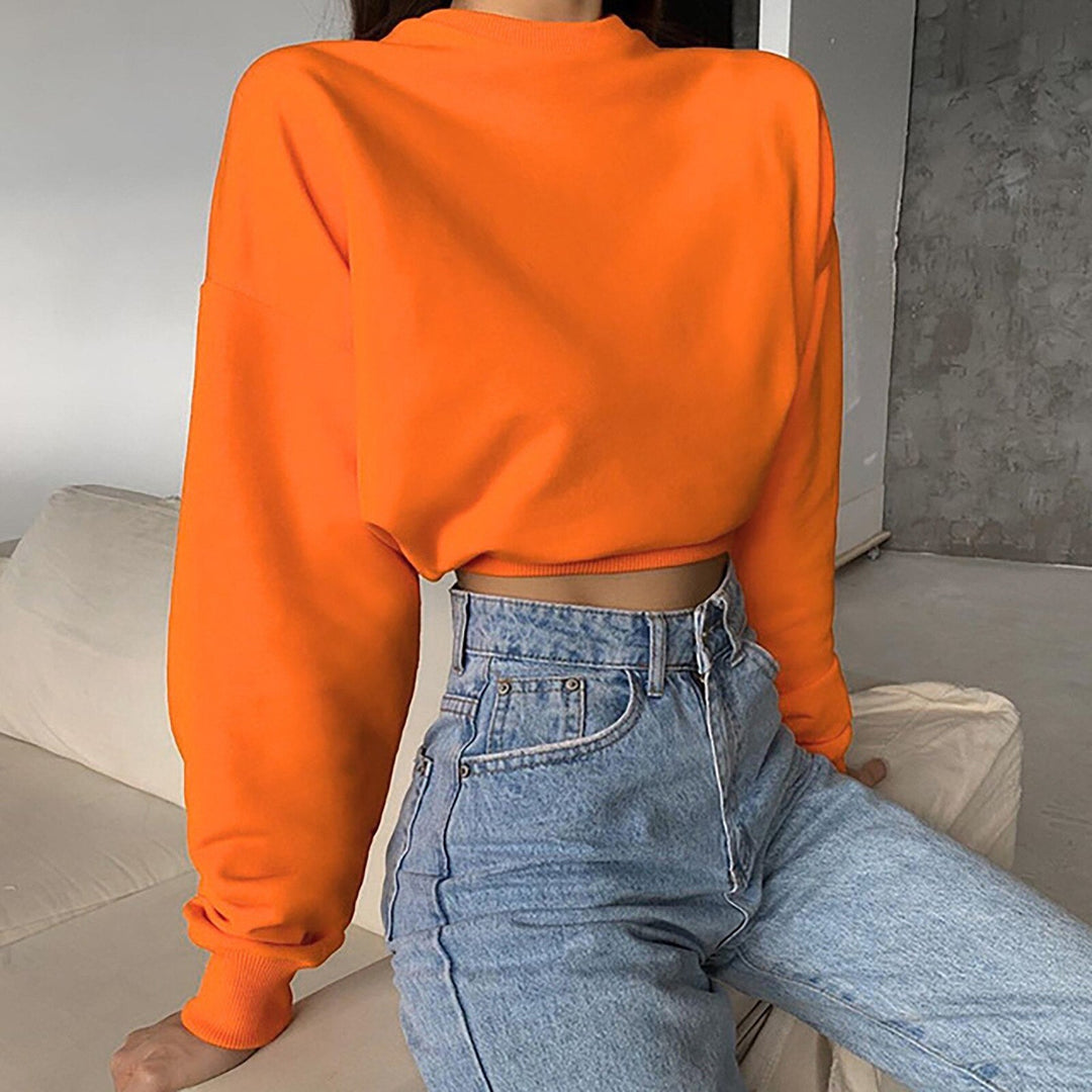 CiaranSweater I Cropped Long-Sleeve Sweater for Women-Yellow-S-State of Style