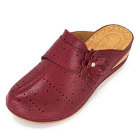 Clara - Orthopedische Cognac Klompen-Wijn rood-35-State of Style