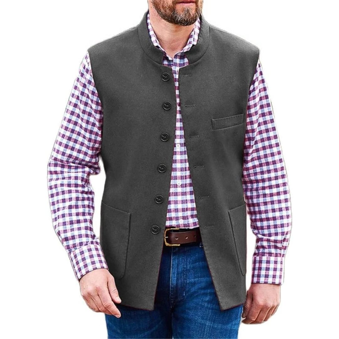Clark Traditional Vest – Classic Polyester Waistcoat with Modern Appeal-Grey-XS-State of Style