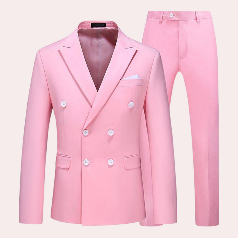 Classic 2-Piece Men’s Suit - Vincent-Pink-M-State of Style