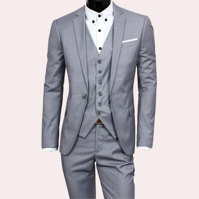 Classic 3-Piece Men's Suit - Theo-Grey-S-State of Style