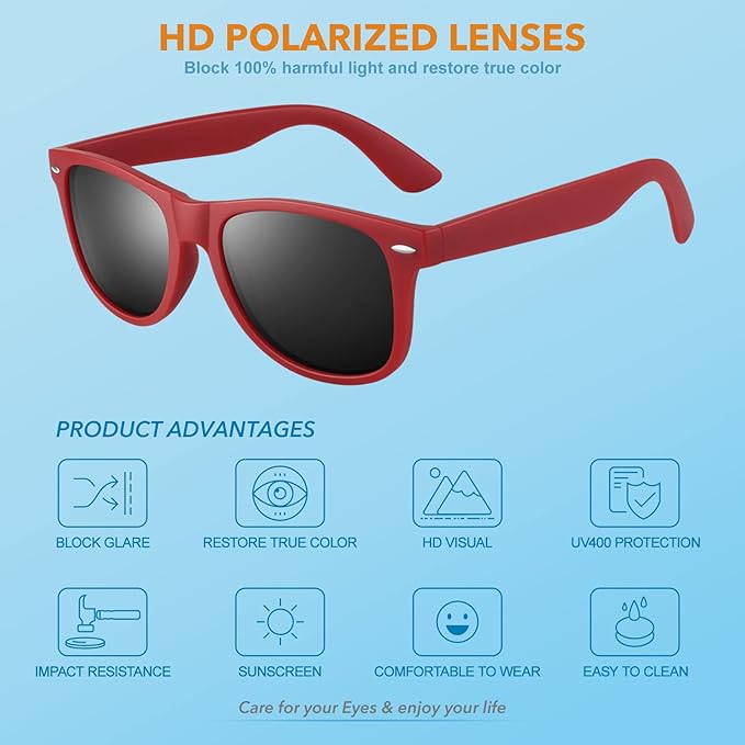 Classic 80's Retro Polarised Sunglasses - Jamie-Matte black frame | Amber Scarlet Mirror Lens-State of Style