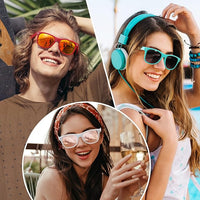 Classic 80's Retro Polarised Sunglasses - Jamie-Matte black frame | Amber Scarlet Mirror Lens-State of Style