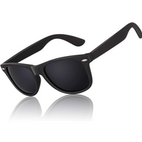 Classic 80's Retro Polarised Sunglasses - Jamie-Matte black frame | Smoke-coloured lens-State of Style