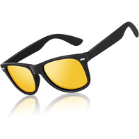 Classic 80's Retro Polarised Sunglasses - Jamie-Matte black frame | Yellow night vision lenses-State of Style