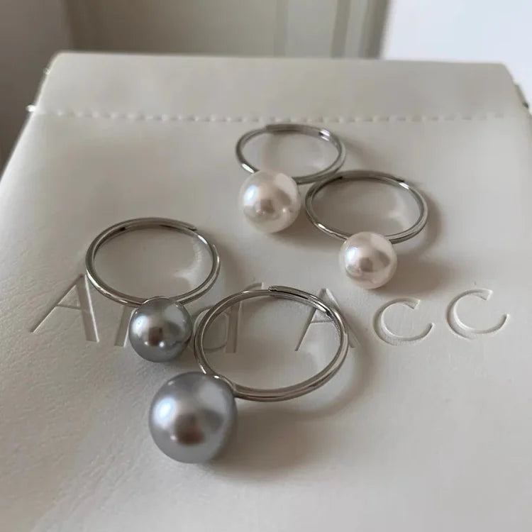Classic Adjustable Pearl Ring - Sofia-White-State of Style