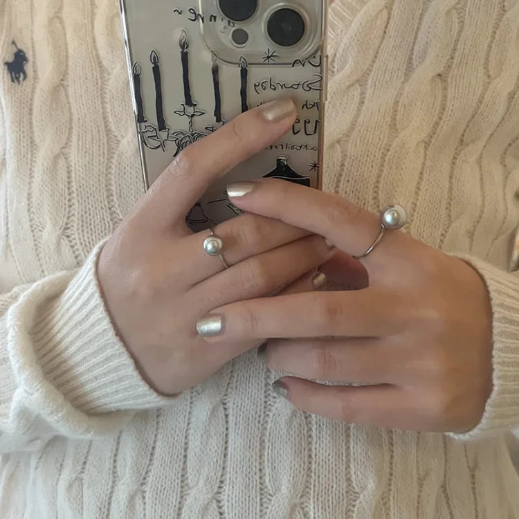 Classic Adjustable Pearl Ring - Sofia-White-State of Style