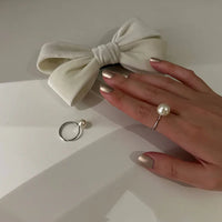 Classic Adjustable Pearl Ring - Sofia-White-State of Style