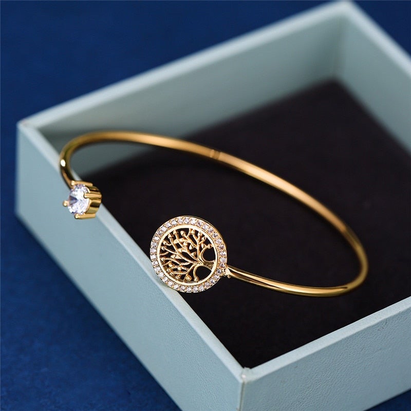 Classic Adjustable Tree of Life Bracelet - Gaia-Gold-State of Style
