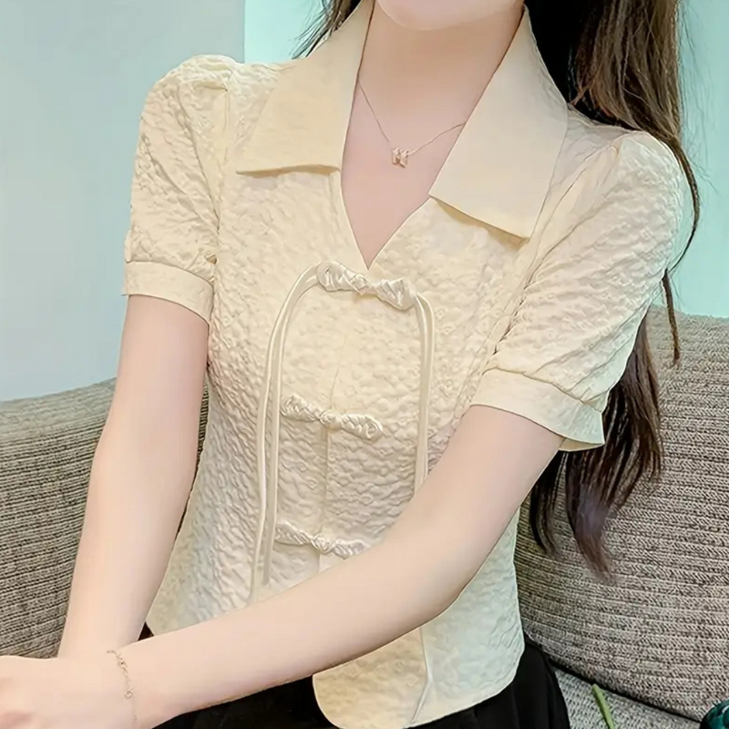 Classic Beige Summer T-shirt for Women - Lina-XS-State of Style