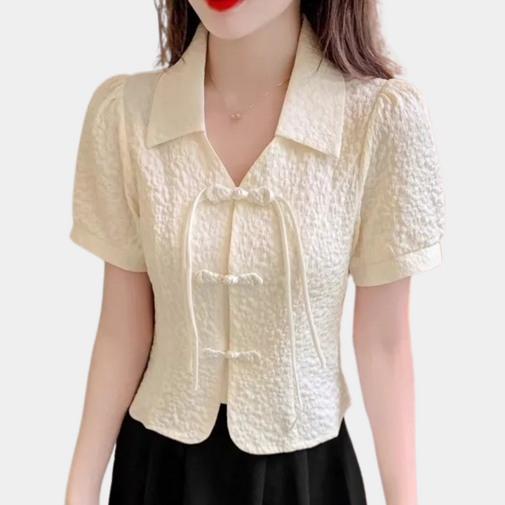 Classic Beige Summer T-shirt for Women - Lina-XS-State of Style