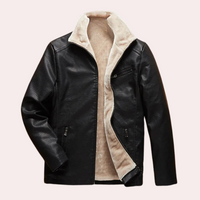 Classic Black Leather Men's Jacket with Timeless Design - Luca-S-State of Style