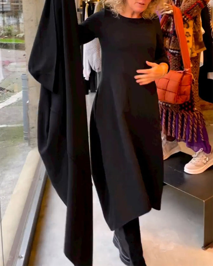 Classic Black Midi Dress - Sofia-S-State of Style