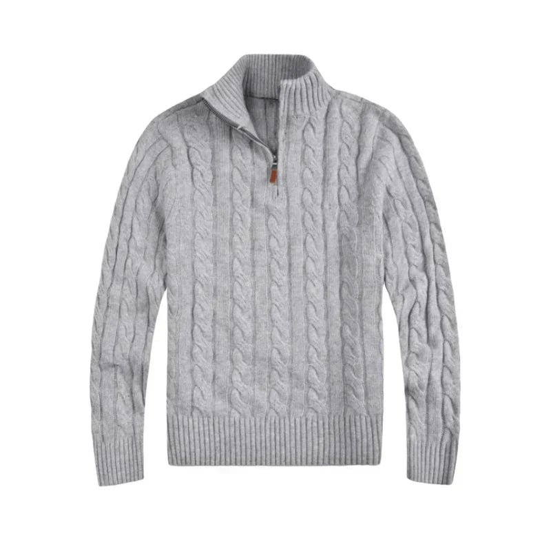 Classic Cable Knit Sweater for Men - Henry-Grey-S-State of Style