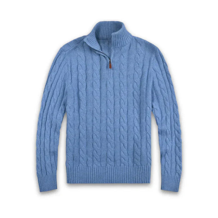 Classic Cable Knit Sweater for Men - Henry-Light Blue-S-State of Style