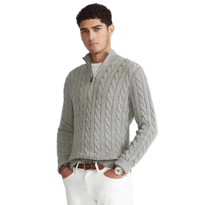 Classic Cable Knit Sweater for Men - Henry-Light Blue-S-State of Style