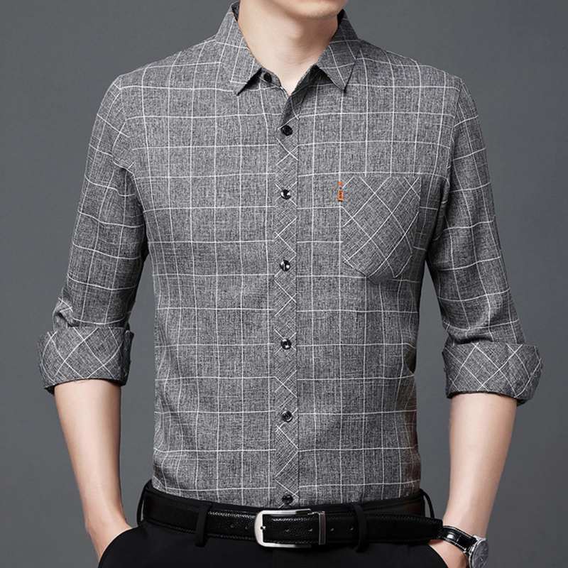 Classic Checked Men's Shirt - Thijs-Grey-S-State of Style