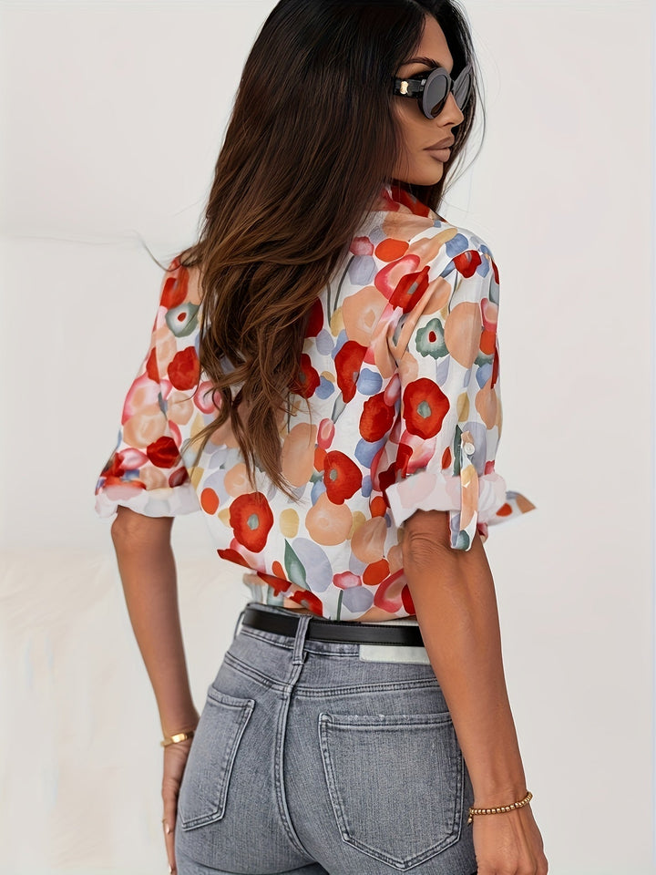 Classic Collared Blouse with Long Sleeves - Sophia-S-State of Style