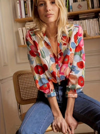Classic Collared Long Sleeve Blouse - Sophia-S-State of Style