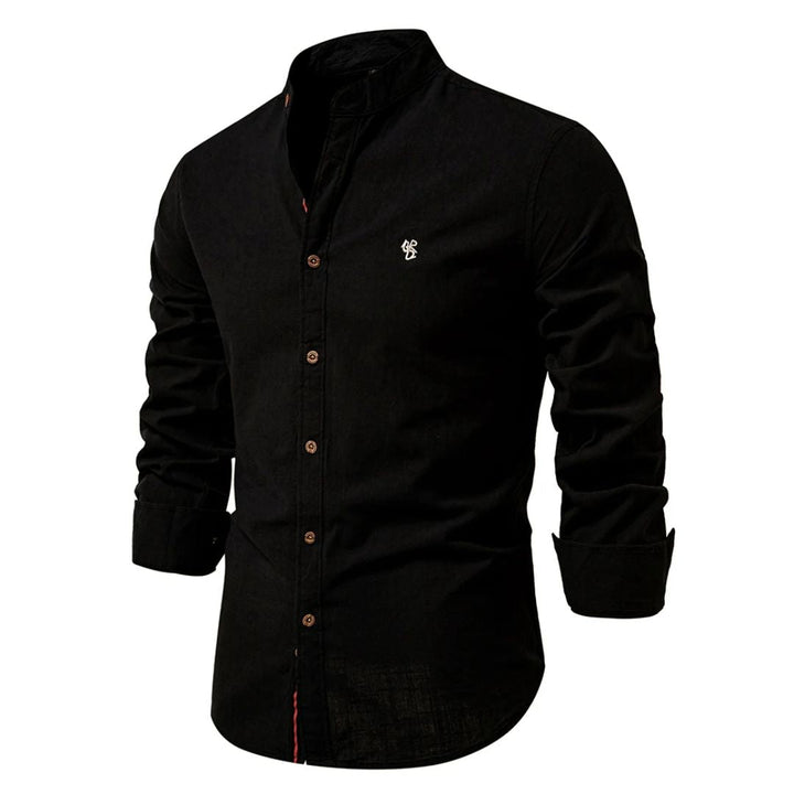 Classic Cotton Shirt Jacob – Timeless Lapel Collar Design-Black-S-State of Style