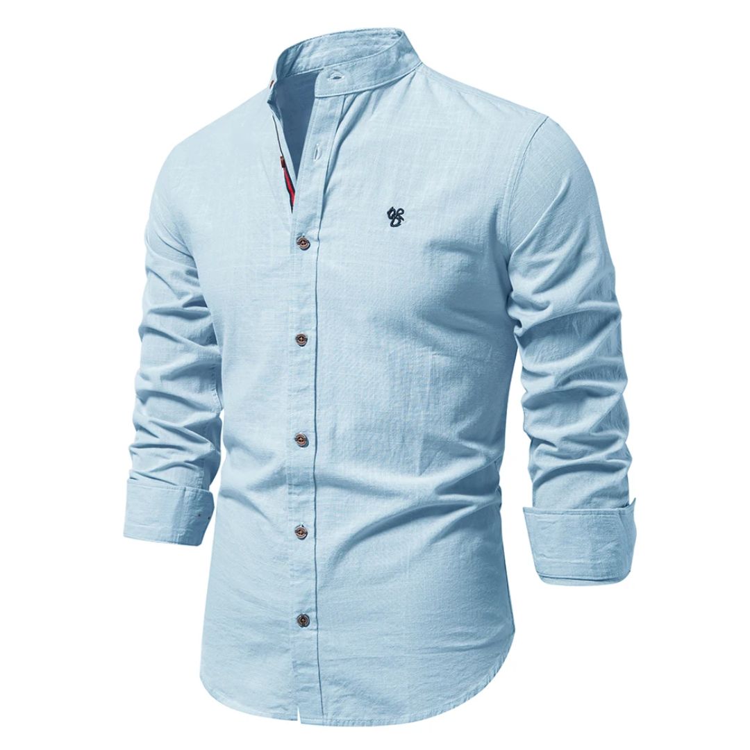 Classic Cotton Shirt Jacob – Timeless Lapel Collar Design-Light Blue-S-State of Style
