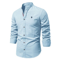 Classic Cotton Shirt Jacob – Timeless Lapel Collar Design-Light Blue-S-State of Style
